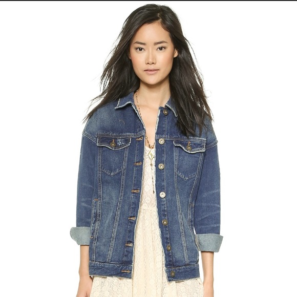 free people long denim jacket